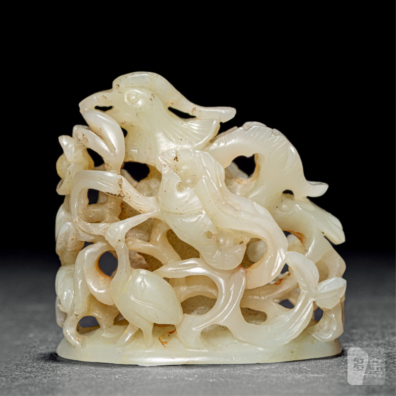 玉雕花鸟炉鼎